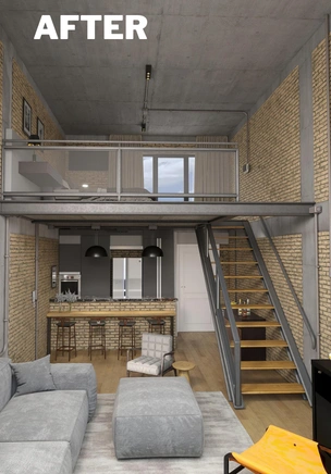 Garage converted into modern loft apartment by Garage Conversion Pros in Los Angeles