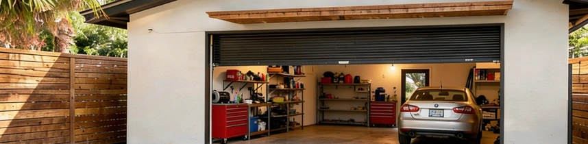 Finished garage ADU exterior with patio by Garage Conversion Pros