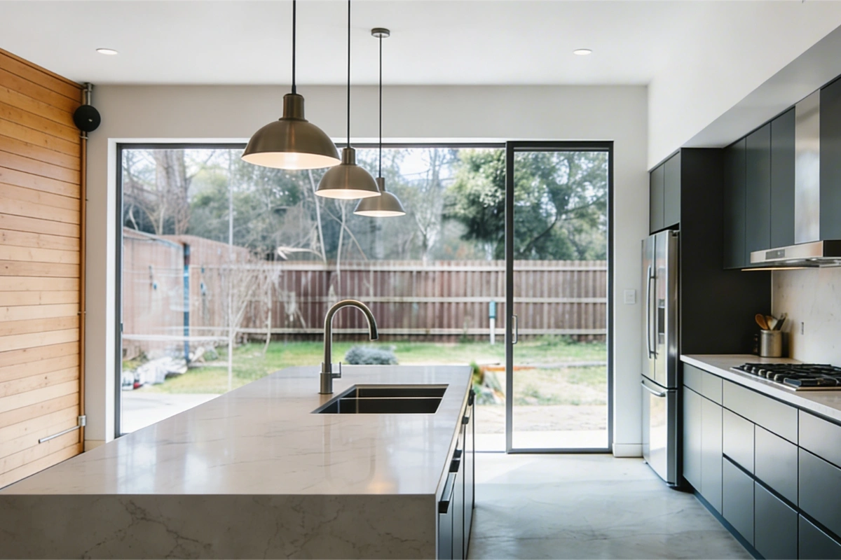 Garage transformed into modern kitchen space by Garage Conversion Pros in Los Angeles
